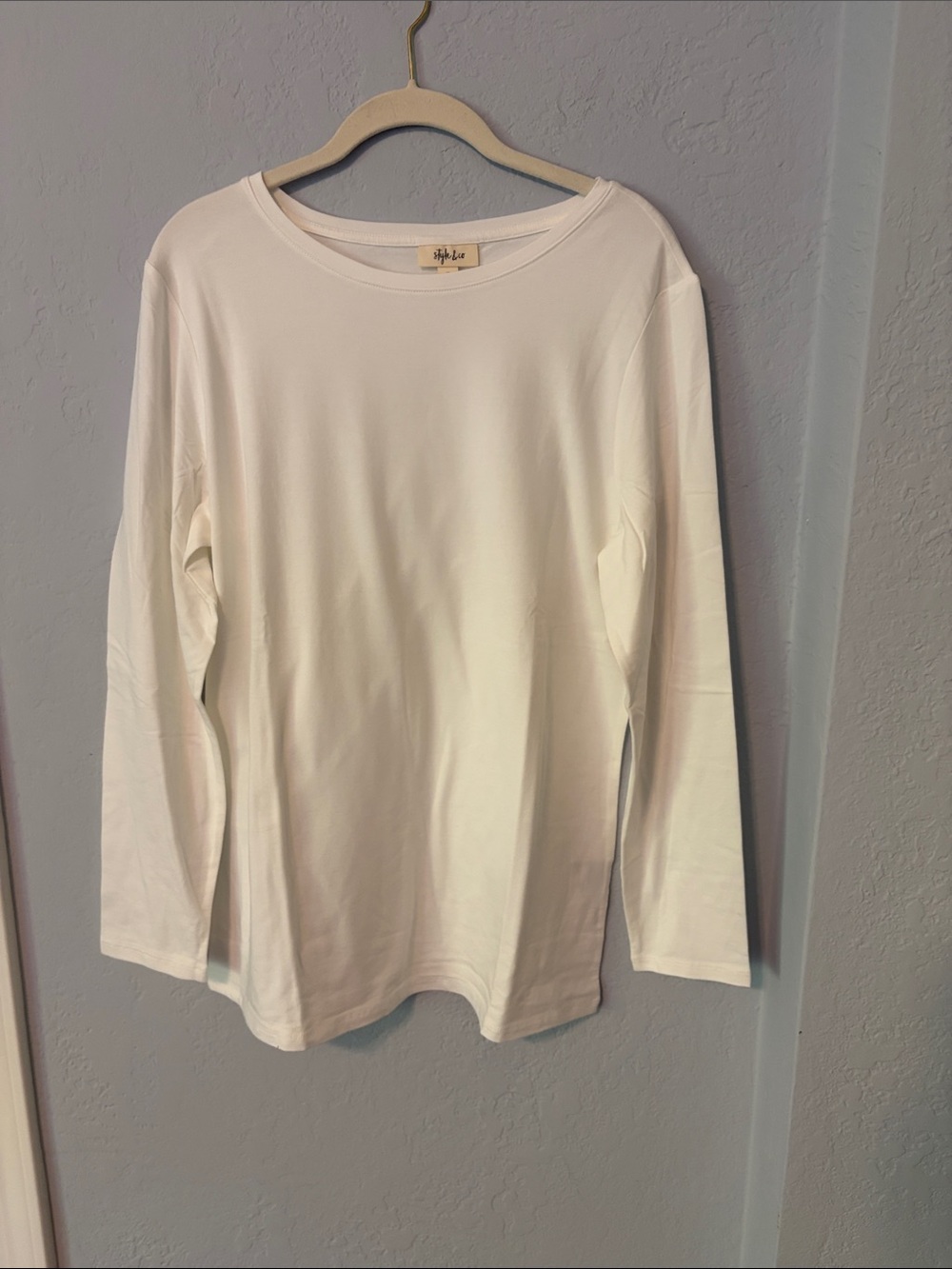 NWOT Style & Co. Women's Long Sleeve Tee in White